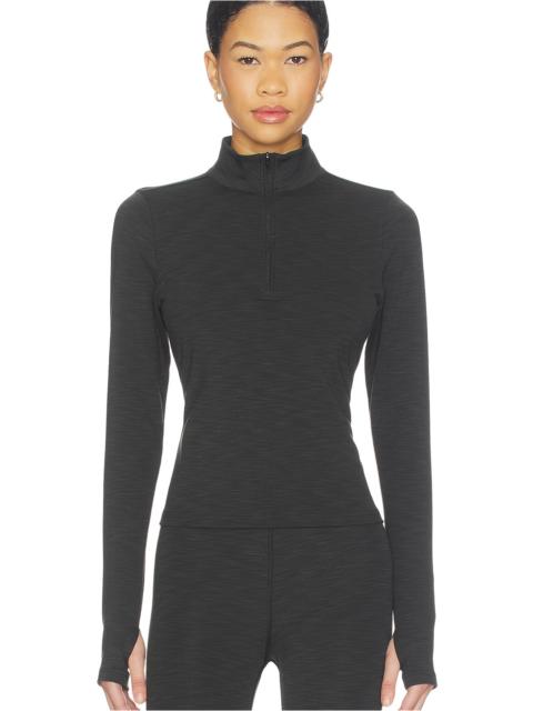 Stevie Active Rib Half Zip Waist Length Top