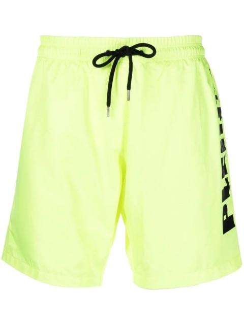 logo-print drawstring-waist swim shorts