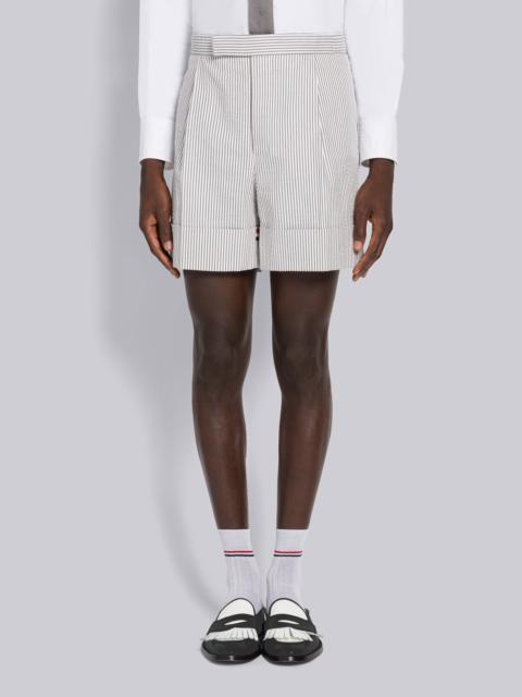 Seersucker Grosgrain Cuff Short