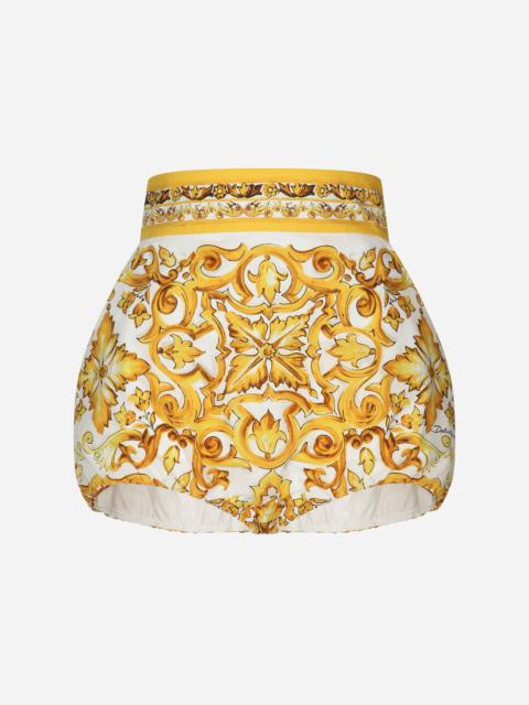 Majolica-print cotton poplin balloon culottes