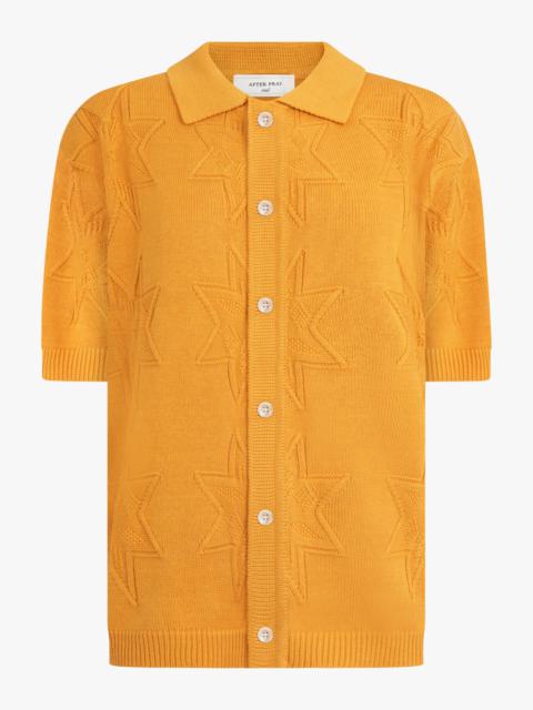 STARFISH JACQUARD HALF KNIT CARDIGAN | ORANGE