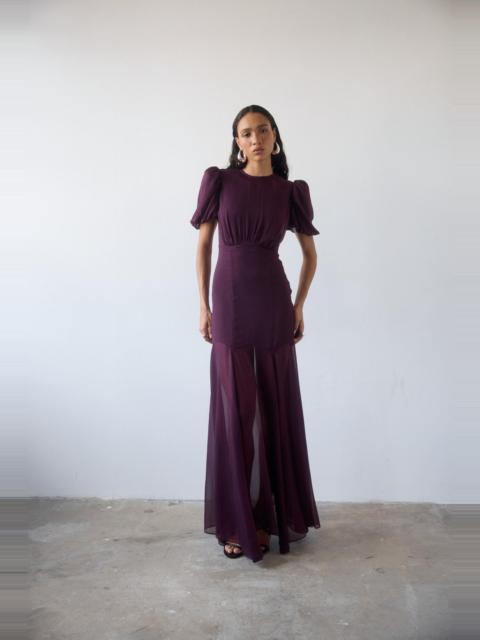 AGUA MAXI DRESS IN MAROON CRINKLE CHIFFON