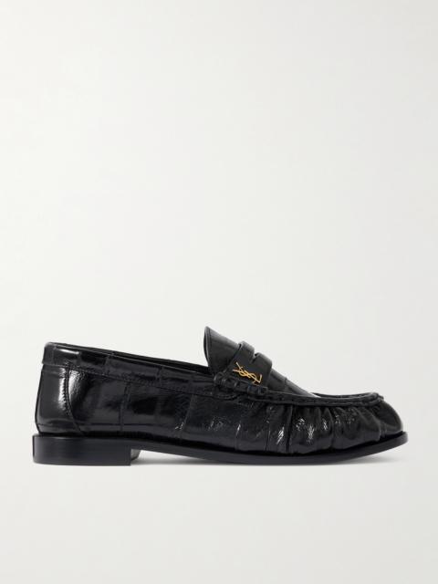 Le Loafer Crinkled-leather Loafers