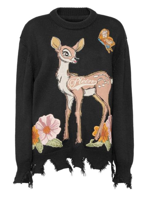 deer-print sweater
