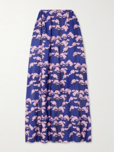 Elle Floral-print Taffeta Maxi Skirt