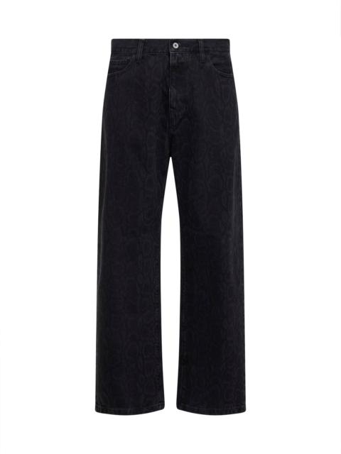 Black printed denim Landon jeans