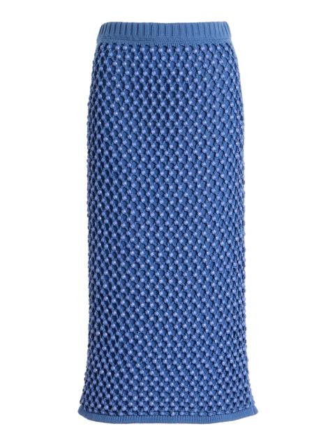 Spice Crochet Midi Skirt blue