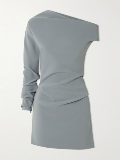 Aroma One-sleeve Stretch-crepe Mini Dress