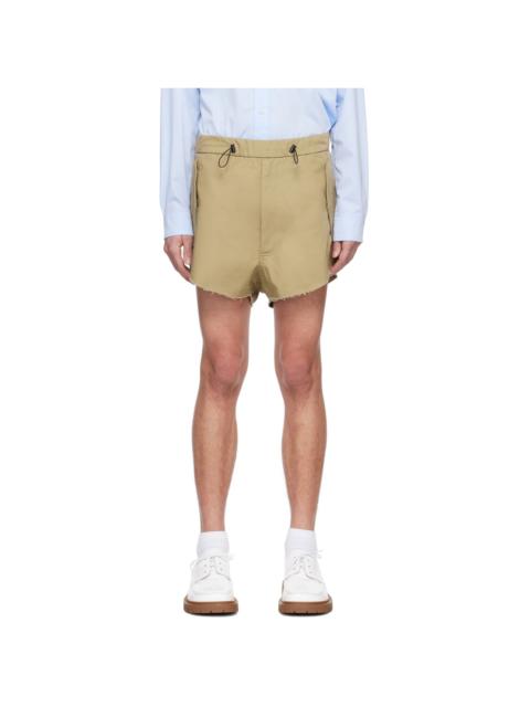 Beige Zip Shorts