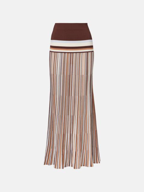 Citara striped cotton-blend maxi skirt