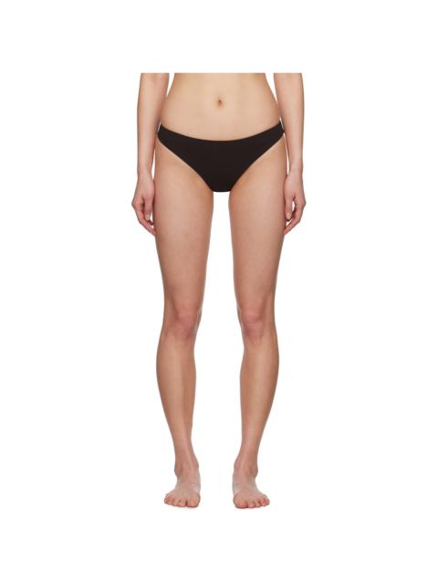 Brown Embroidered Logo Bikini Bottom