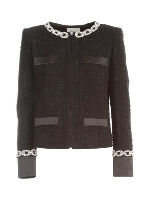 Boucle Jacket Crew Neck W/Chain Strass