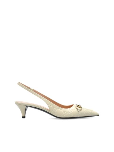 45mm Horsebit slingback pumps
