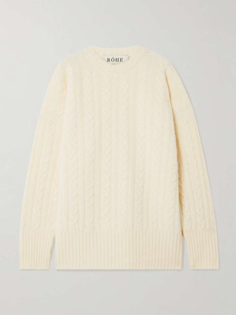 Oversized cable-knit merino wool and cashmere-blend sweater