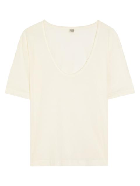 Toteme Scoop-neck Cotton and Silk-blend T-shirt