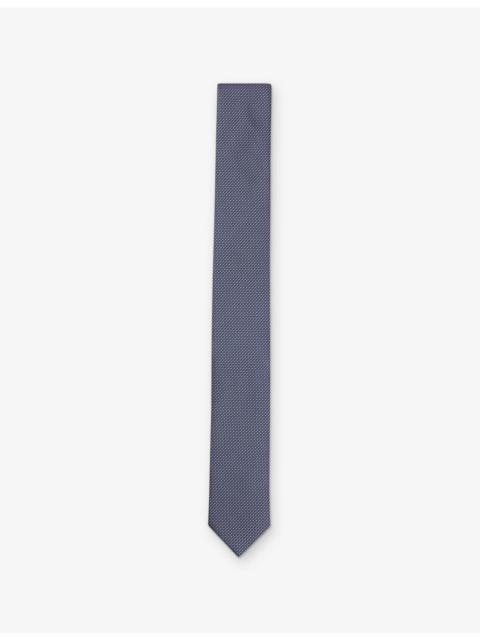 Geometric-Pattern Silk Tie