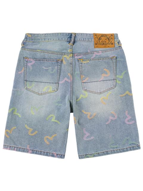 All-over Seagull Jacquard Denim Shorts