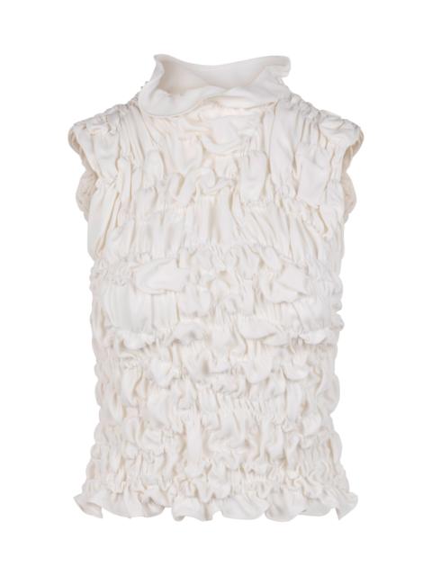 Sloane Ruched Silk Top ivory