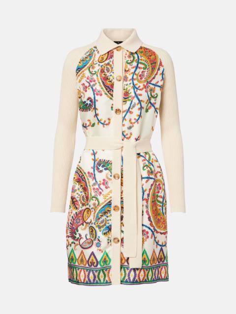 Paisley belted cotton cardigan