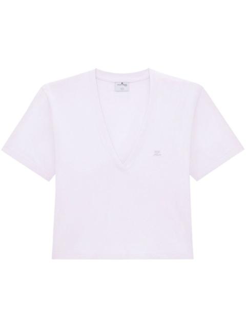 logo-appliqué cropped T-shirt
