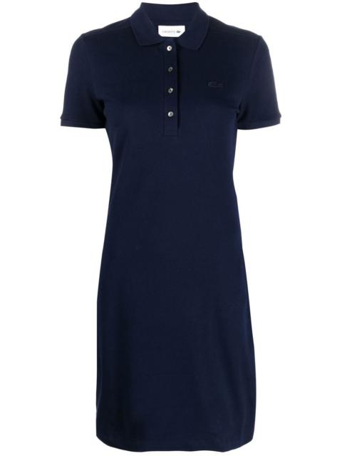 logo-patch short-sleeve polo dress