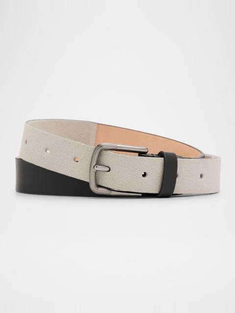Men's Suede and Leather Reversible Belt