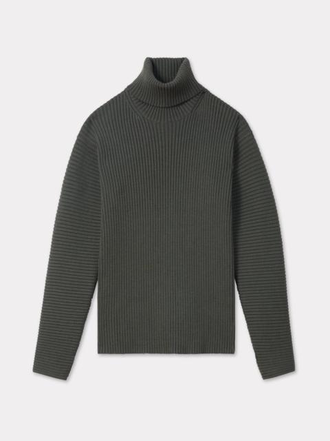 High turtleneck embroidered jumper