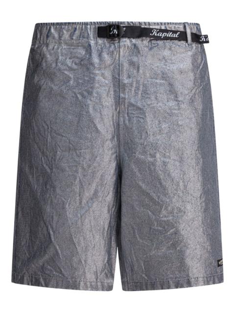 12oz metallic-effect bermuda shorts