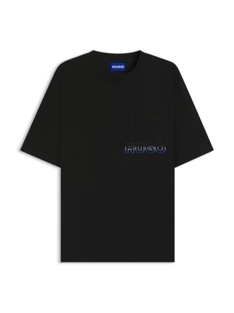 COTTON-JERSEY T-SHIRT WITH REVERSE-LOGO EMBROIDERY