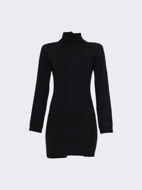 Cut-up Knitted Mini Dress Black