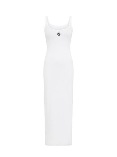 MOON LOGO RIBBED JERSEY LONG DRESS