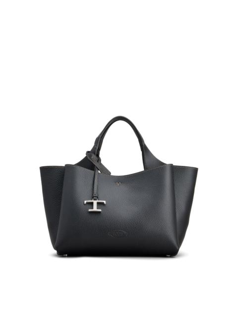 Mini leather shopping bag