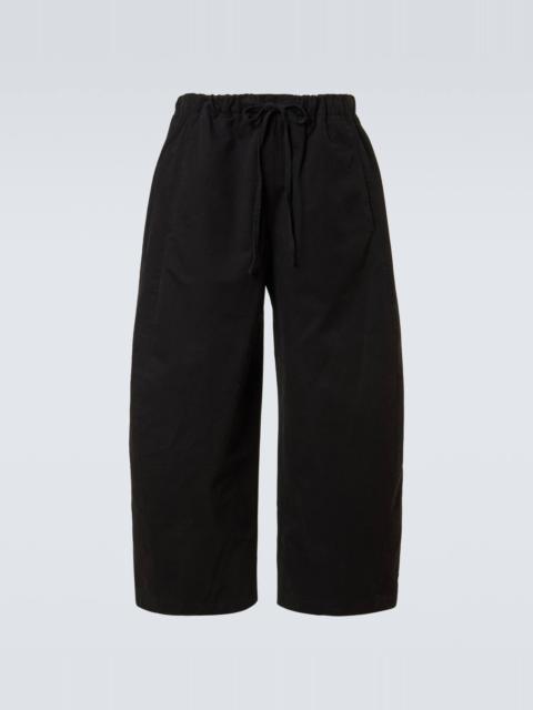 Loft cotton barrel-leg pants