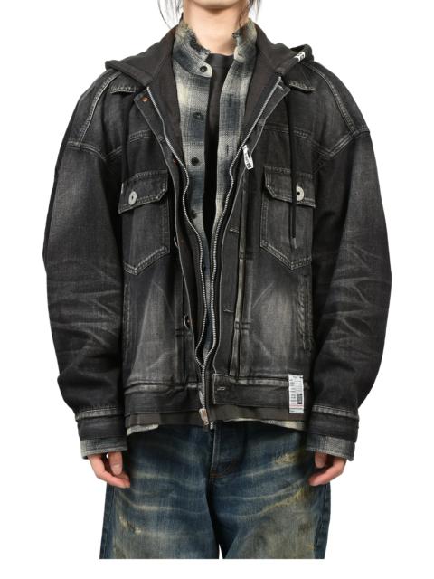 TRIPLE LAYERED DENIM JACKET / BLK