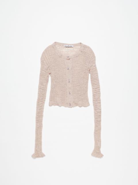Wide rib cardigan - Dusty pink