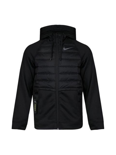 Nike Stay Warm Solid Color Sports Training Hooded Padded Jacket Black BV6299-010