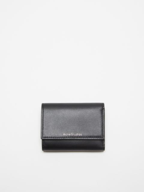 Trifold leather wallet - Black