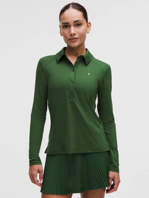 Quick-Dry Long-Sleeve Polo Shirt *Straight Hem