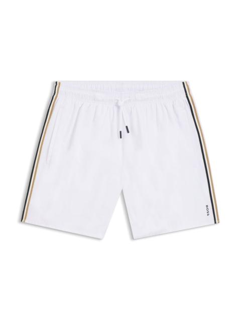 SWIM SHORTS WITH SIGNATURE STRIPE AND LOGO