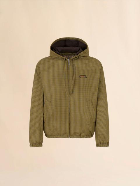 YELLOW AND BLACK CHECKED NYLON JACKET WITH TRUNKAROO LOGO