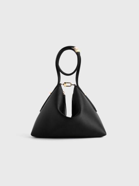 Bevel satin wristlet black