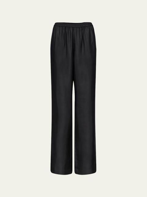 Alera Silk Straight-Leg Pull-On Pants