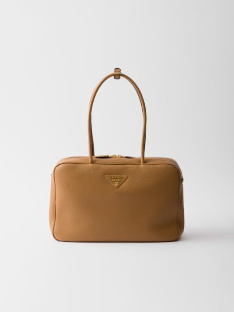 Large leather top-handle bag