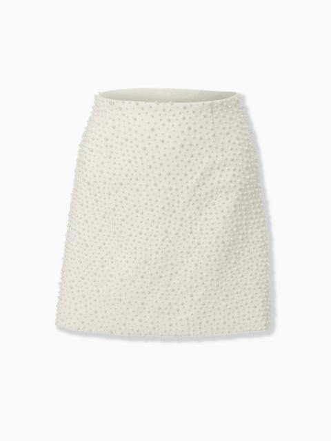 Pearl-Embroidered Mini Skirt