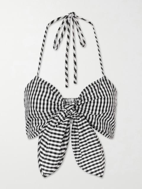 Onda Knotted Checked Cotton Top