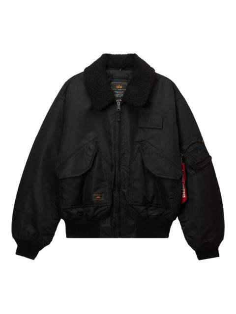 sherpa-collar bomber jacket