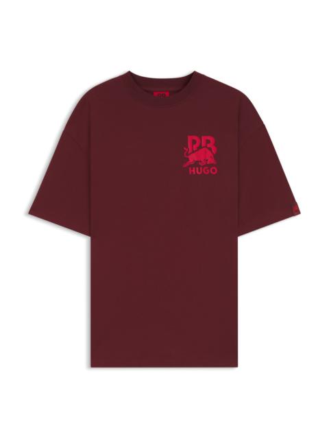 HUGO X RB COTTON T-SHIRT WITH BULL-GRAPHIC LOGO