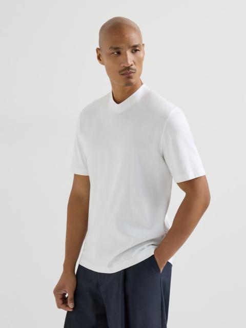 Cotton jersey V-neck T-shirt