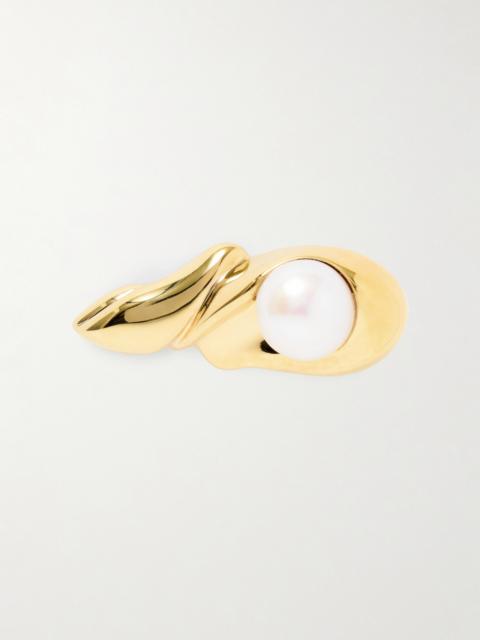 Gold-plated Pearl Hair Clip