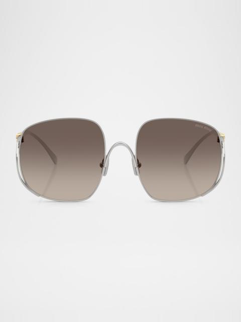 MU A57S Metal Square Sunglasses
